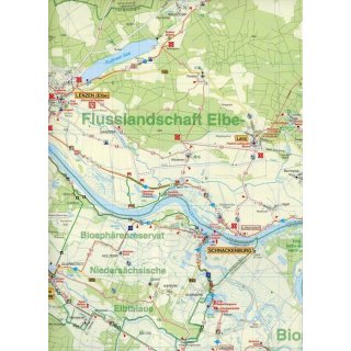 Flusslandschaft Elbe, Wittenberge, Arendsee, Lenzen und Umgebung 1 : 50 000