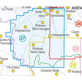 27 Valgrisenche/Val di Rhmes/Valsavarenche/Gran Paradiso  1:25.000