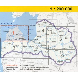 Lettland Nordwest 1:200.000