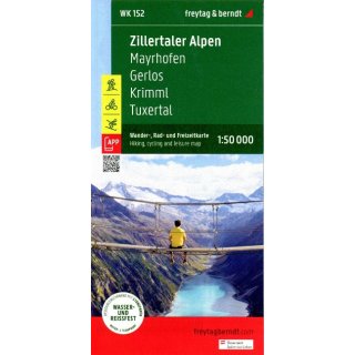 WK 152 Mayrhofen, Zillertaler Alpen 1: 50 000