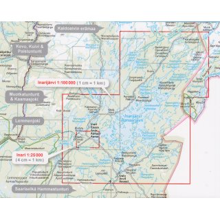 Inarijrvi Vtsri Tsarmitunturi 1:100.000 / 1:25.000