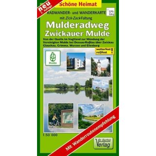 Mulderadweg (Zwickauer Mulde) Radwander- und Wanderkarte...