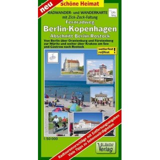 Berlin-Rostock 1 : 50 000 Teilstck des Fernradweges...