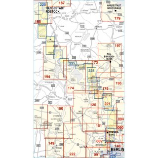 Berlin-Rostock 1 : 50 000 Teilstck des Fernradweges Berlin-Kopenhagen