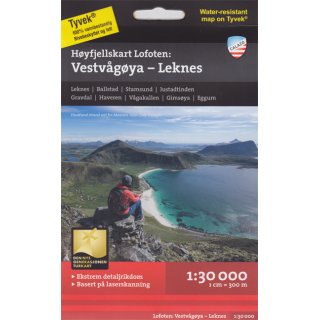 Lofoten: Vestv&aring;g&oslash;ya - Leknes 1:30.000