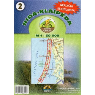 Nida - Klaipeda (Blatt 2) Radkarte Litauen