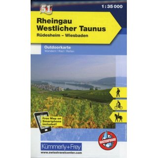 51 Rheingau, Westlicher Taunus 1:35 000