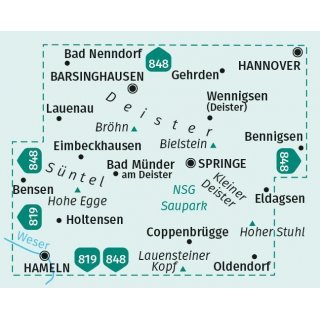 WK  864 Deister, Sntel und Saupark 1:25 000