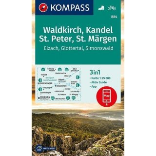 WK  884 Waldkirch, Kandel, St.Peter, St. Mrgen 1:25.000