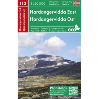 Hardangervidda Ost 1:50.000