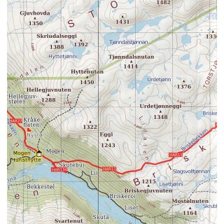 Hardangervidda Ost 1:50.000