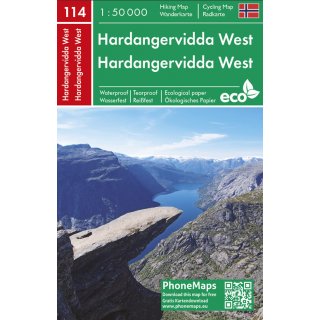 Hardangervidda West 1:50.000