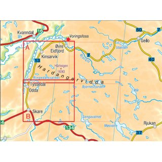 Hardangervidda West 1:50.000