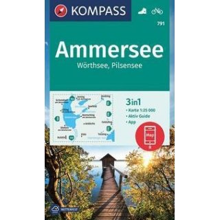 WK  791 Ammersee, Wrthsee, Pilsensee 1:25 000