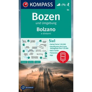 WK   54 Bozen und Umgebung, Bolzano e dintorni 1:50.000
