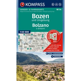 WK   54 Bozen und Umgebung, Bolzano e dintorni 1:50.000