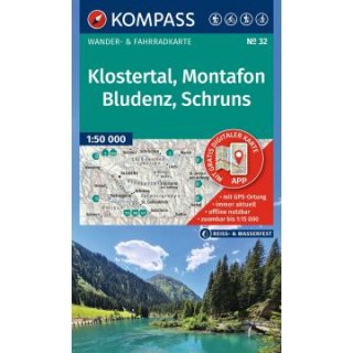 WK   32 Bludenz, Schruns, Klostertal 1:50.000