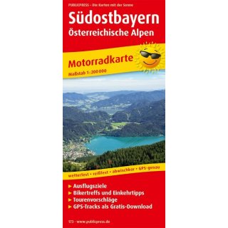 Motorradkarte Südostbayern - Österreichische Alpen 1 : 200 000